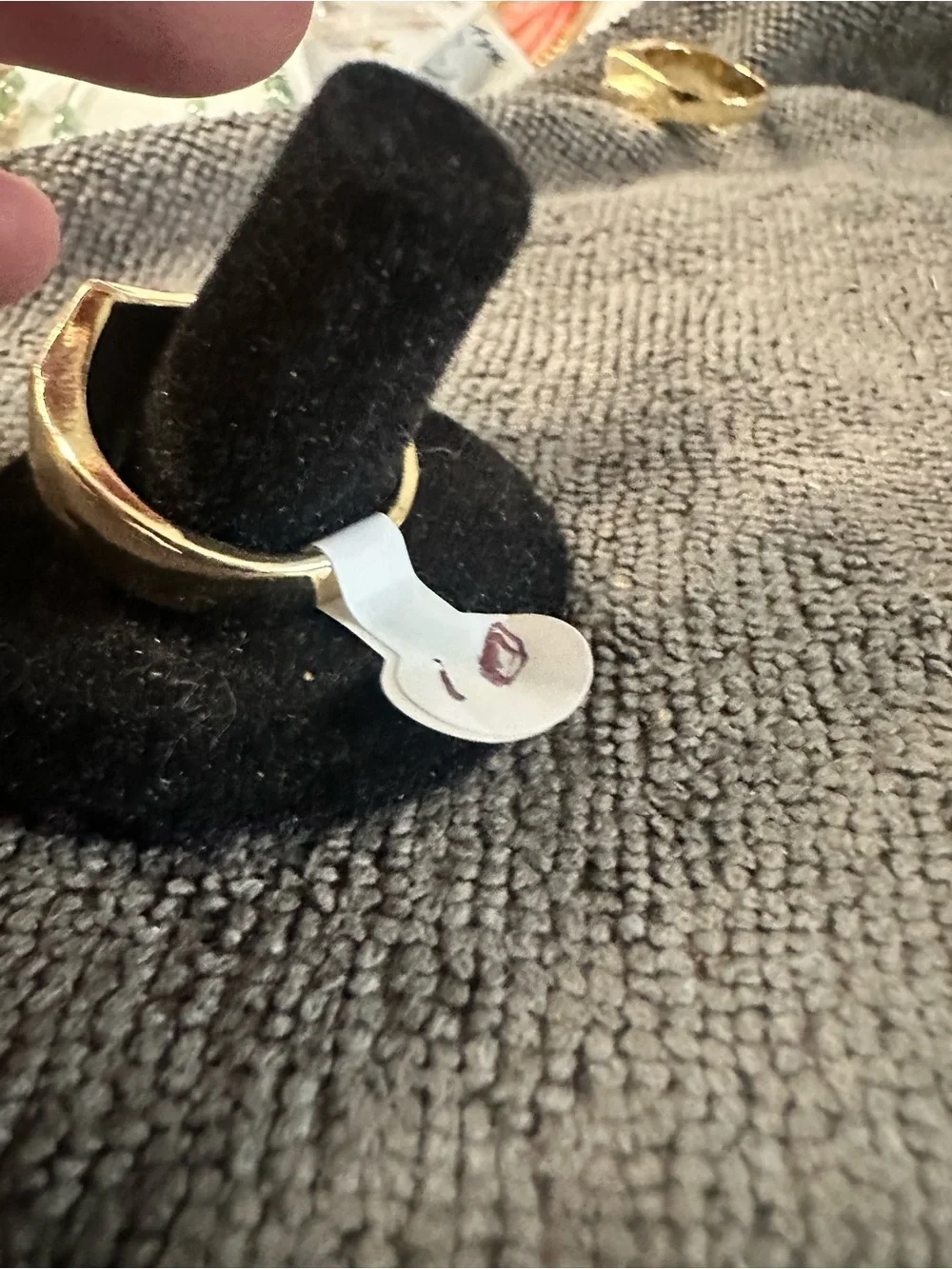 Gold and Black Hexagon Signet Ring - Men's Accessory size 10